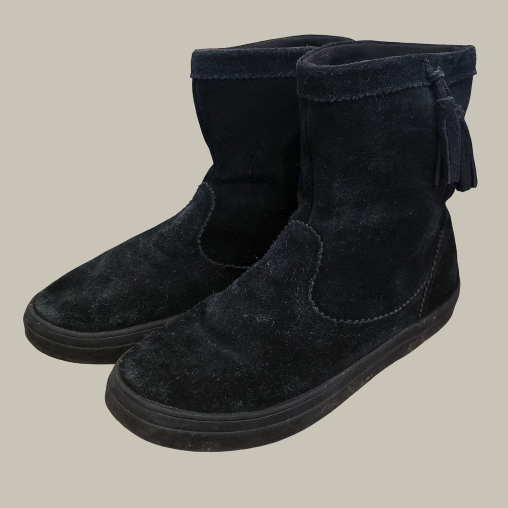Crocs Womens Lodgepoint Ankle Boots Size 11 Black Suede Tassel Pull On